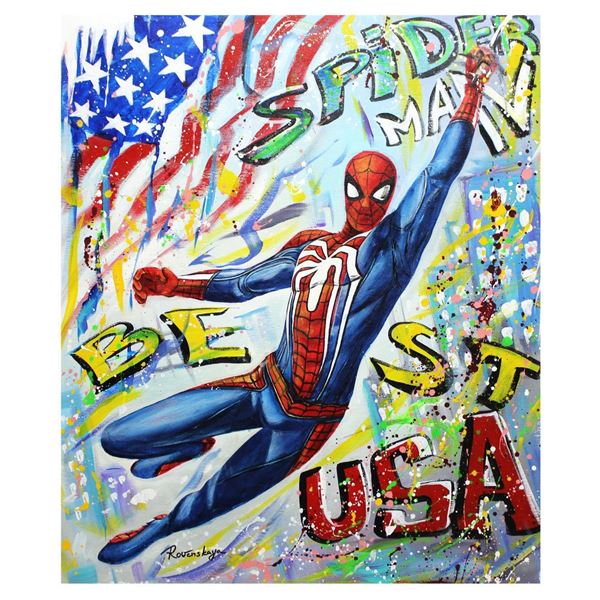 Nastya Rovenskaya- Original Oil on Canvas "Spider-Man"