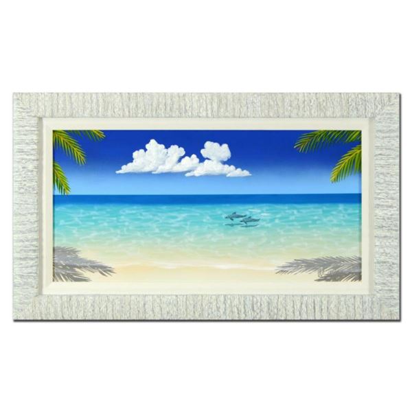 Dan Mackin, "Sunday Afternoon" Framed Original Oil Painting on Canvas Hand Signed with Letter of Aut