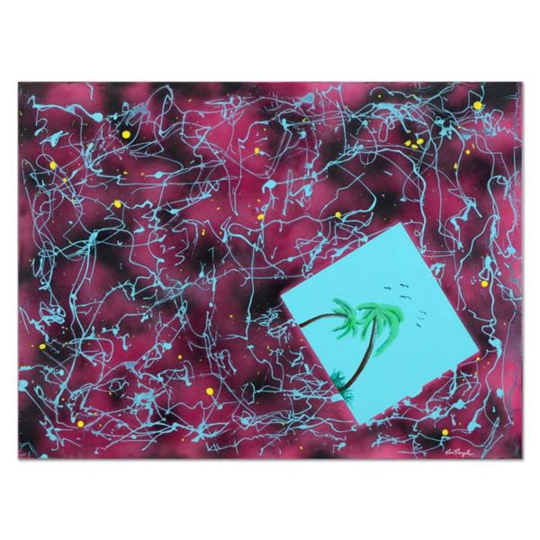 Tom Pergola, "Palm Trees" Original Acrylic Painting on Gallery Wrapped Canvas, Hand Signed with Cert