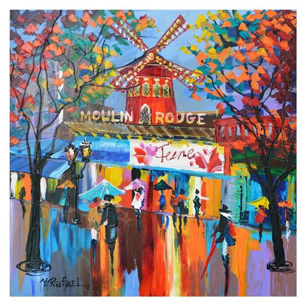Yana Rafael, "A Night at the Moulin" Hand Signed Original Painting on Canvas with COA.