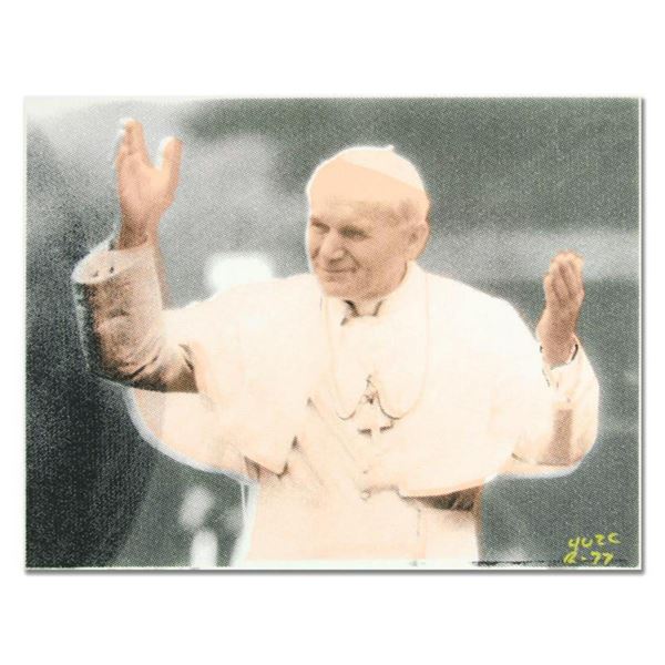 Ringo (Protege of Andy Warhol's Apprentice, Steve Kaufman), "The Pope" One-of-a-Kind Hand Pulled Sil