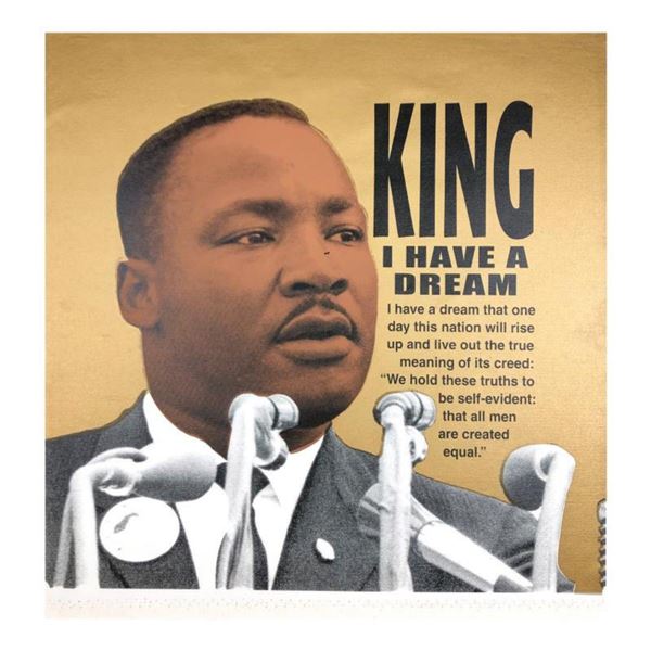 Steve Kaufman (1960-2010) "Martin Luther King" Hand Signed and Numbered Limited Edition Hand Pulled 