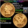 Image 1 : **HIGHLIGHT OF MONTH* PCGS 1882-s Gold Liberty Half Eagle $5 Graded ms62 pl By PCGS (fc)
