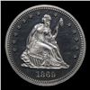 Image 2 : Proof ***Auction Highlight*** 1869 Seated Liberty Quarter 25c Graded pr64 cam By SEGS (fc)