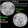 Image 1 : 1941-p Walking Liberty Half Dollar 50c Grades GEM Unc