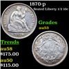 Image 1 : 1870-p Seated Liberty Half Dime 1/2 10c Grades Select AU