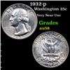 Image 1 : 1932-p Washington Quarter 25c Grades Choice AU/BU Slider