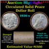 Image 1 : ***Auction Highlight*** Full solid Date 1926-s Peace silver dollar roll, 20 coin (fc)