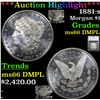 Image 1 : ***Auction Highlight*** 1881-s Morgan Dollar $1 Graded ms66 DMPL By SEGS (fc)