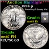 Image 1 : ***Auction Highlight*** 1924-p Standing Liberty Quarter 25c Graded ms67 fh By SEGS (fc)