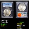 Image 1 : PCGS 1922-p Peace Dollar $1 Graded ms64 By PCGS