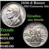 Image 1 : 1936-d Boone Old Commem Half Dollar 50c Grades Unc Details