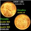 Image 1 : 1909 vdb Lincoln Cent 1c Grades GEM+ Unc RD
