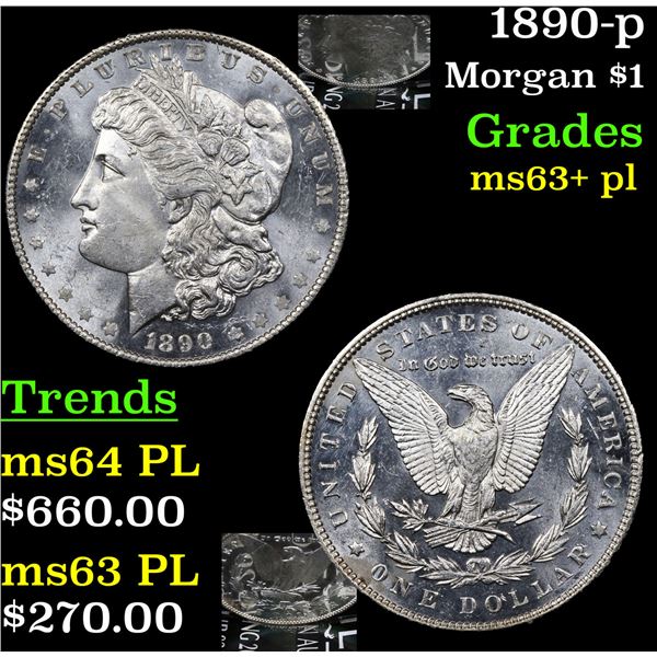 1890-p Morgan Dollar $1 Grades Select Unc+ PL