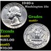 Image 1 : 1940-s Washington Quarter 25c Grades GEM+ Unc