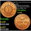 Image 1 : 1863 IOU 1 Cent F-NY-630-AT-4a R4 Civil War Token 1c Grades Choice AU/BU Slider