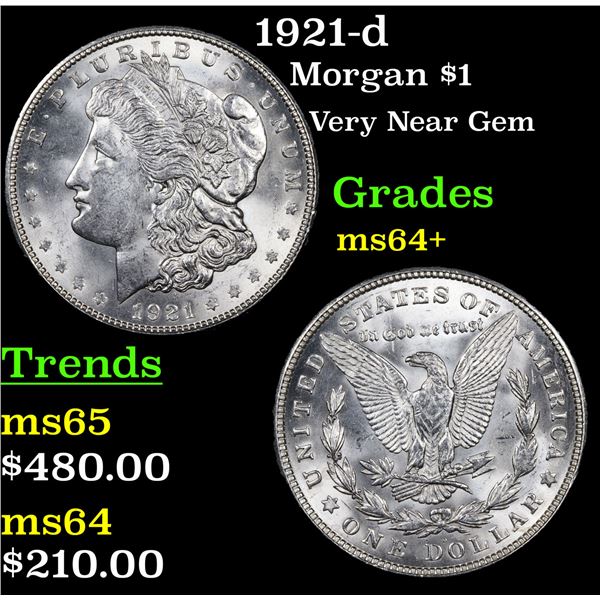 1921-d Morgan Dollar $1 Grades Choice+ Unc