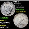 Image 1 : 1921-p Peace Dollar $1 Grades Unc Details