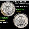 Image 1 : 1937-p Texas Old Commem Half Dollar 50c Grades Choice AU/BU Slider