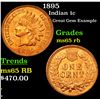 Image 1 : 1895 Indian Cent 1c Grades GEM Unc RB