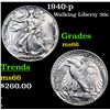Image 1 : 1940-p Walking Liberty Half Dollar 50c Grades GEM+ Unc