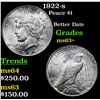 Image 1 : 1922-s Peace Dollar $1 Grades Select+ Unc