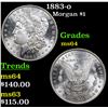 Image 1 : 1883-o Morgan Dollar $1 Grades Choice Unc