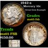 Image 1 : 1942-s Mercury Dime 10c Grades GEM FSB