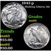 Image 1 : 1942-p Walking Liberty Half Dollar 50c Grades Select Unc
