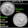 Image 1 : 1917-s Ty I Standing Liberty Quarter 25c Grades Select AU