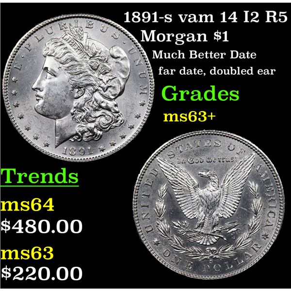 1891-s vam 14 I2 R5 Morgan Dollar $1 Grades Select+ Unc