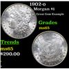 Image 1 : 1902-o Morgan Dollar $1 Grades GEM Unc