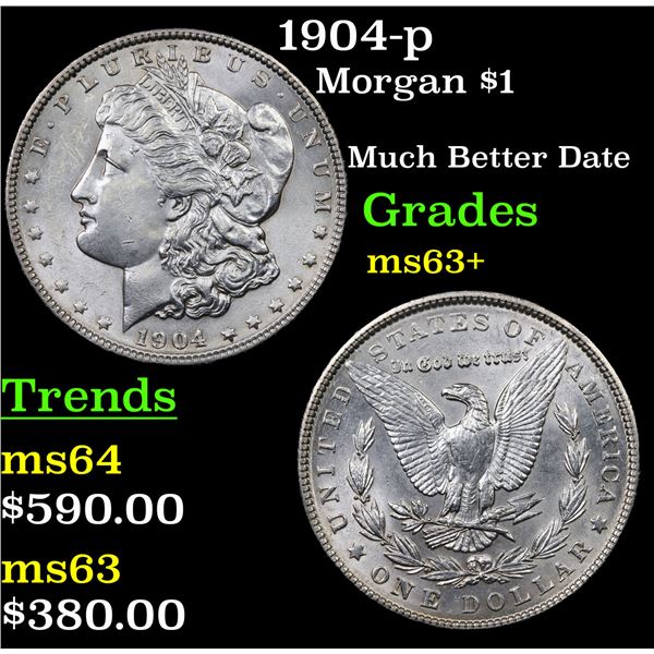 1904-p Morgan Dollar $1 Grades Select+ Unc