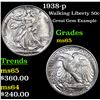 Image 1 : 1938-p Walking Liberty Half Dollar 50c Grades GEM Unc