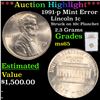 Image 1 : ***Auction Highlight*** NGC 1991-p Mint Error Lincoln Cent 1c Graded ms65 By NGC (fc)