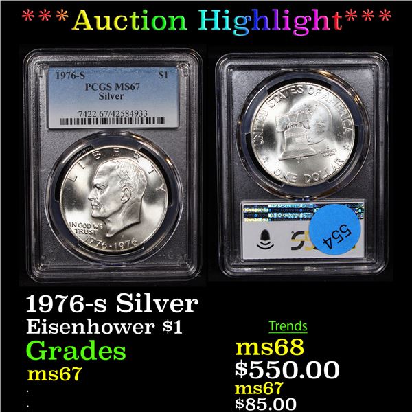 ***Auction Highlight*** PCGS 1976-s Silver Eisenhower Dollar $1 Graded ms67 By PCGS (fc)