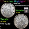 Image 1 : ***Auction Highlight*** 1876-cc Seated Liberty Quarter 25c Graded ms66 By SEGS (fc)