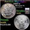 Image 1 : ***Auction Highlight*** 1882-o Morgan Dollar $1 Graded ms66 By SEGS (fc)