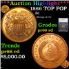 Image 1 : Proof ***Auction Highlight*** 1866 TOP POP Two Cent Piece 2c Graded pr66 rd By SEGS (fc)