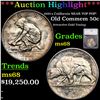 Image 1 : *HIGHLIGHT OF NIGHT* 1925-s California NEAR TOP POP Old Commem Half Dollar 50c Graded ms68 By SEGS (