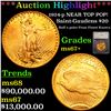 Image 1 : *HIGHLIGHT OF ENTIRE AUCTION* 1924-p NEAR TOP POP! Saint-Gaudens $20 GoldGraded ms67+ By SEGS (fc)