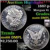 Image 1 : ***Auction Highlight*** 1887-p Morgan Dollar $1 Graded ms66 DMPL By SEGS (fc)
