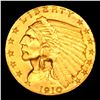 Image 2 : ***Auction Highlight*** 1910-p Gold Indian Quarter Eagle $2 1/2 Graded Select Unc By USCG (fc)