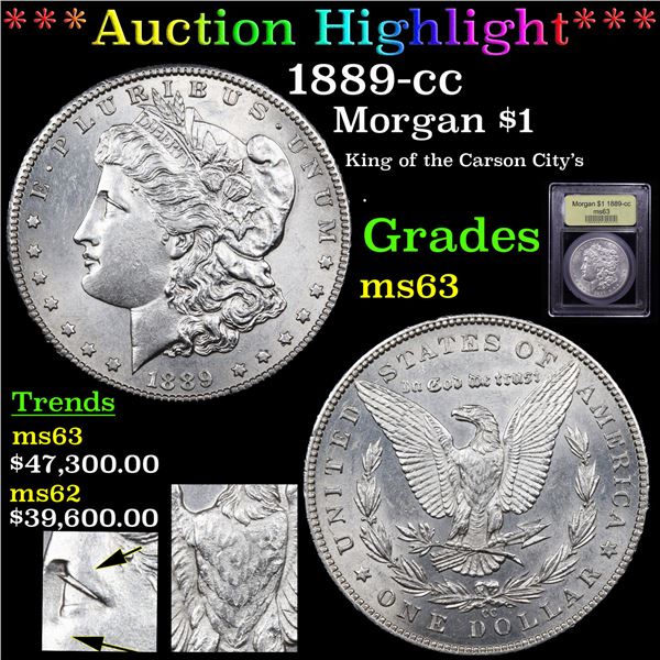 *HIGHLIGHT OF NIGHT* 1889-cc Morgan Dollar $1 Graded Select Unc By USCG (fc)