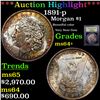 Image 1 : ***Auction Highlight*** 1891-p Morgan Dollar $1 Graded Choice+ Unc By USCG (fc)