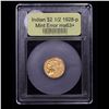 Image 4 : ***Auction Highlight*** 1928-p Mint Error Gold Indian Quarter Eagle $2 1/2 Graded Select+ Unc By USC