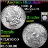 Image 1 : ***Auction Highlight*** 1901-p Morgan Dollar $1 Graded Select Unc By USCG (fc)