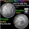 Image 1 : ***Auction Highlight*** 1811 O-106 R3 Capped Bust Half Dollar 50c Graded Select Unc By USCG (fc)