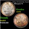 Image 1 : 1878-p 7tf Colorfully Toned Morgan Dollar $1 Grades Choice Unc