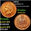 Image 1 : 1904 Indian Cent 1c Grades GEM Unc BN